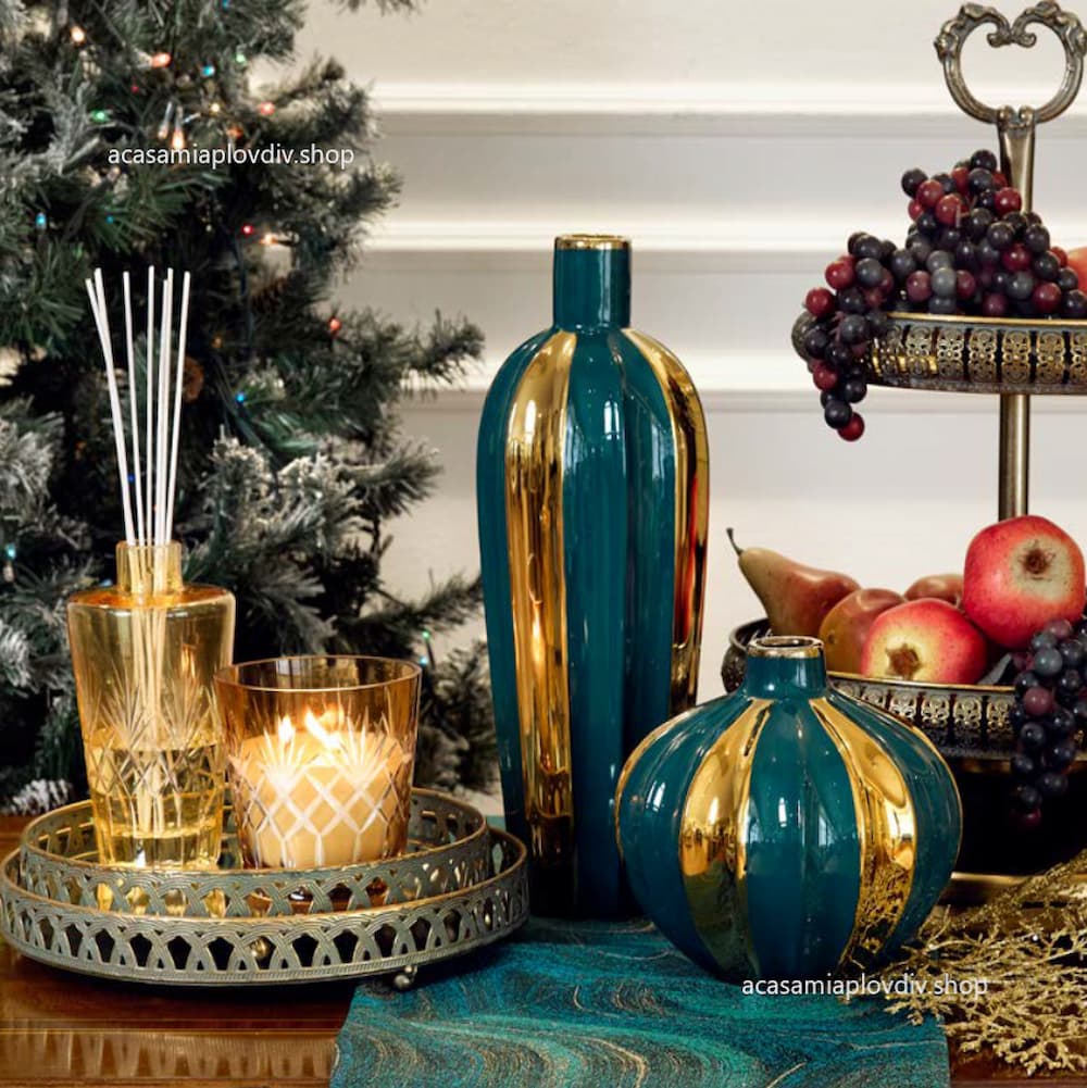 Ваза Fade Mira, 19 см, Керамика, Петролен