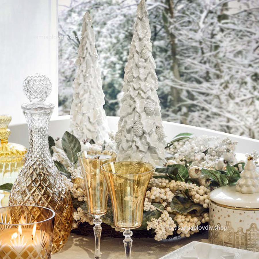 Коледно дърво Fade, PINE TREE, 46 см, резина, бял