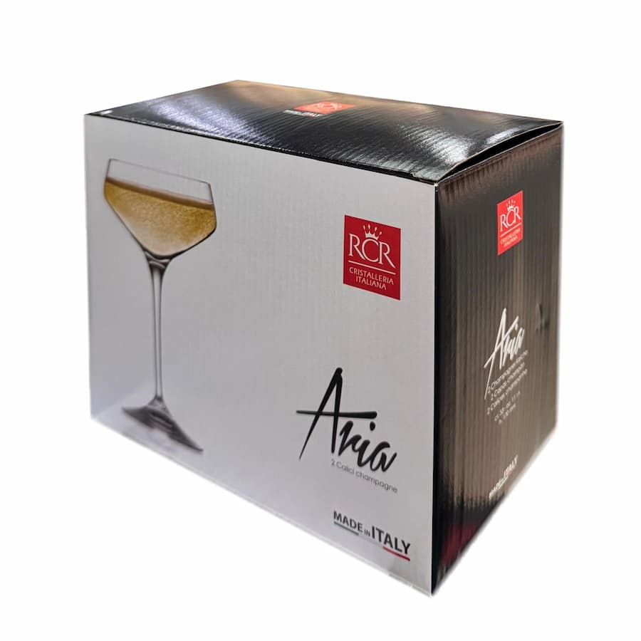 Комплект 2 кристални чаши за шампанско RCR Italy ARIA Trends CH, 330 мл, LUXION®