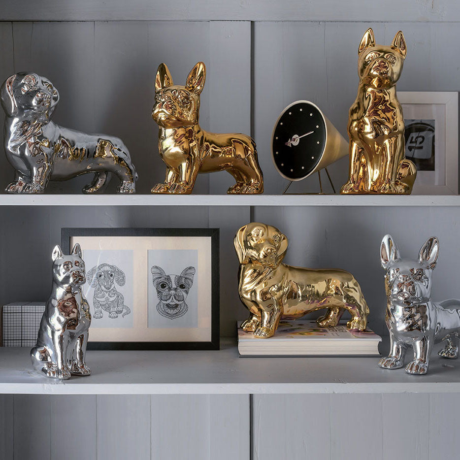 Статуетка на куче mastino DOGGIE ARGENTO, Tognana, сребристо