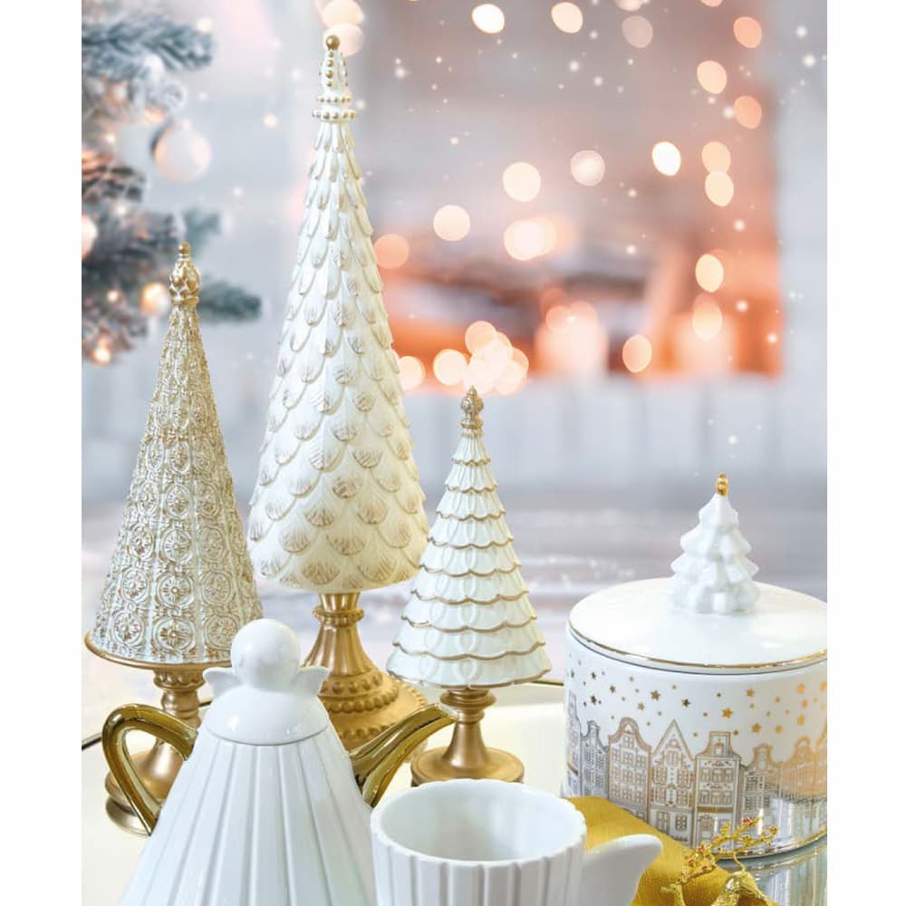 Коледна елха Fade Magic wood, 23 см, Полирезин, Крем