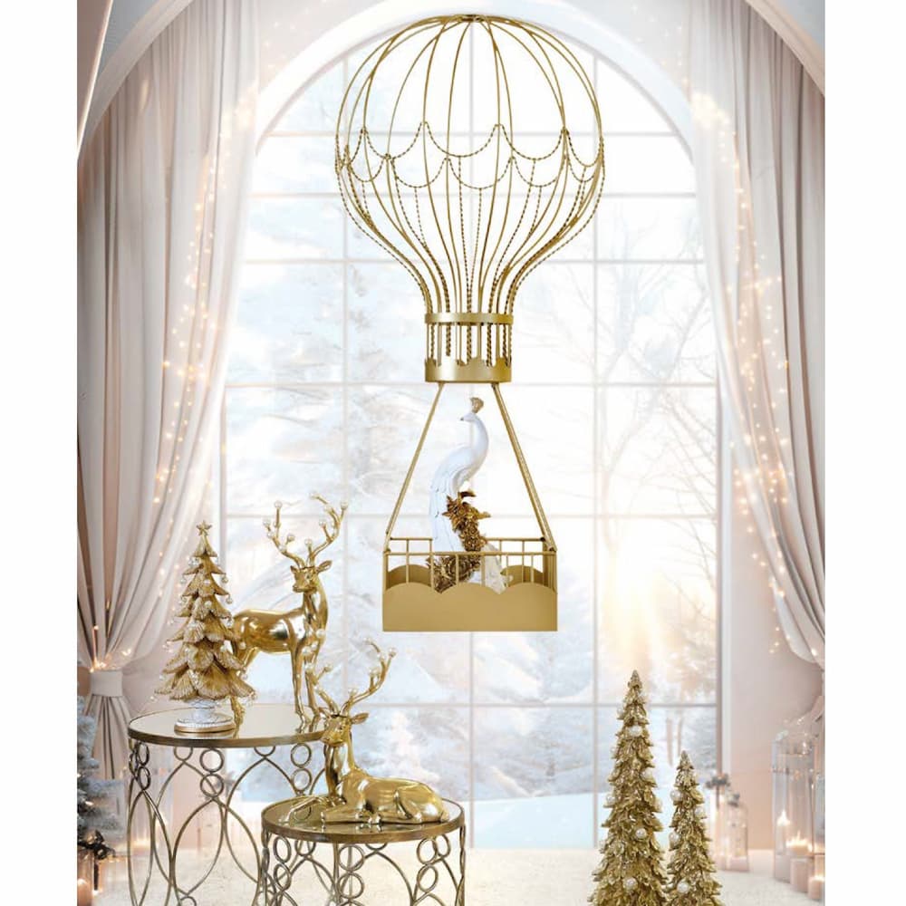 Статуетка Паун Fade, Royal Peacock, 46 см, Полирезин, Бял