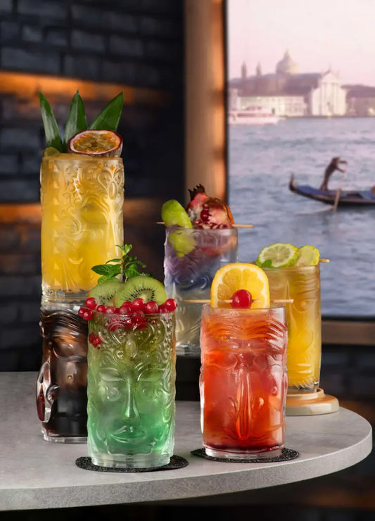 Комплект 4 кристални чаши за вода RCR Italy Tiki Venezia, 450 мл, LUXION®