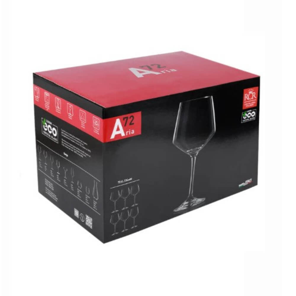 Кристални чаши Aria A72 в комплект от 6 бр. в елегантна черна кутия. Подходящи за подарък.