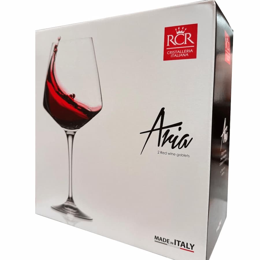 Комплект 2 кристални чаши за червено вино RCR Italy ARIA Trends A79, 790 мл, LUXION®