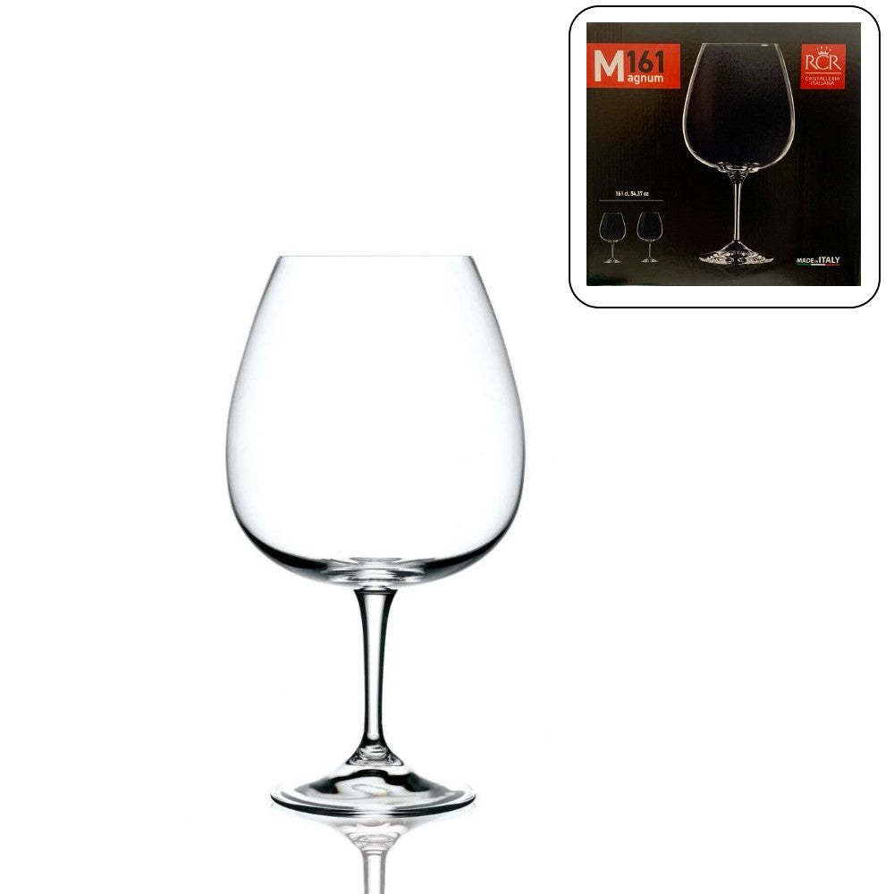 Комплект 2 кристални чаши за вино RCR Italy Magnum M161, 1610 мл, LUXION®