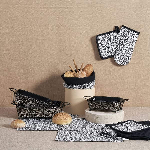 Съд за печене с метална поставка Tognana, Radial, 28x21 см, Черен/Бежов, Керамика