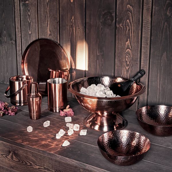 Tognana Maitresse колекция аксесоари за бар от неръждаема стомана с меден финиш.