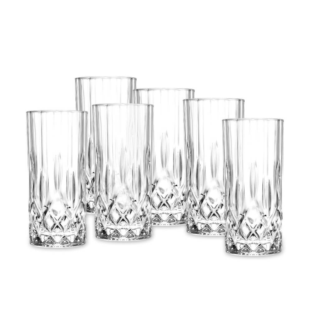 Комплект 6 кристални чаши за вода RCR Italy OPERA Hb, 360 мл, LUXION®