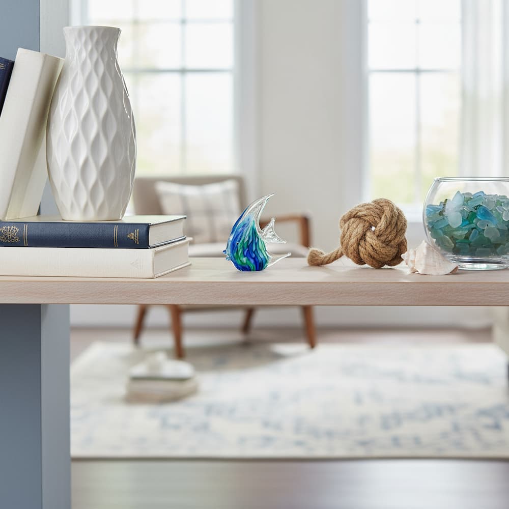 Декорация рибка Fade Fantasy Glass, 15 см, Стъкло, син и зелен