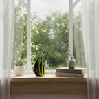 Декорация рибка Fade Fantasy Glass, 23 см, Стъкло, Зелен и жълт