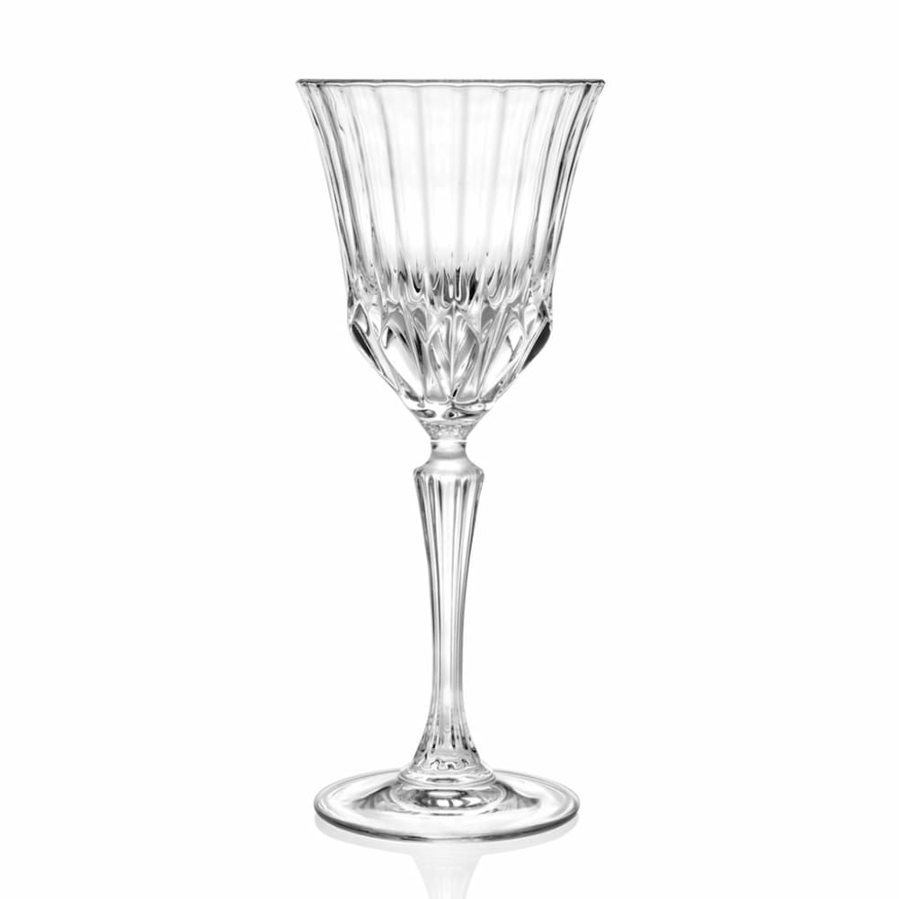 Чаши за червено вино на бял фон Adagio, от безоловен екологично чист кристал, стилен дизайн с дълбоки гравирани линии за повече блясък.