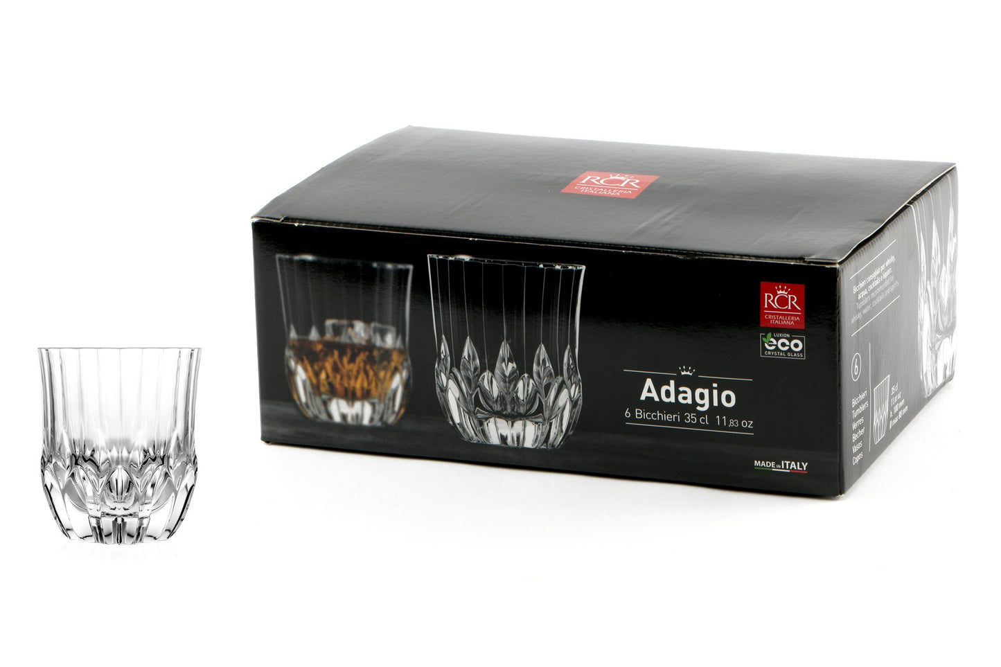 Set of 6 pcs. crystal glasses ADAGIO Dof, RCR, 350 ml