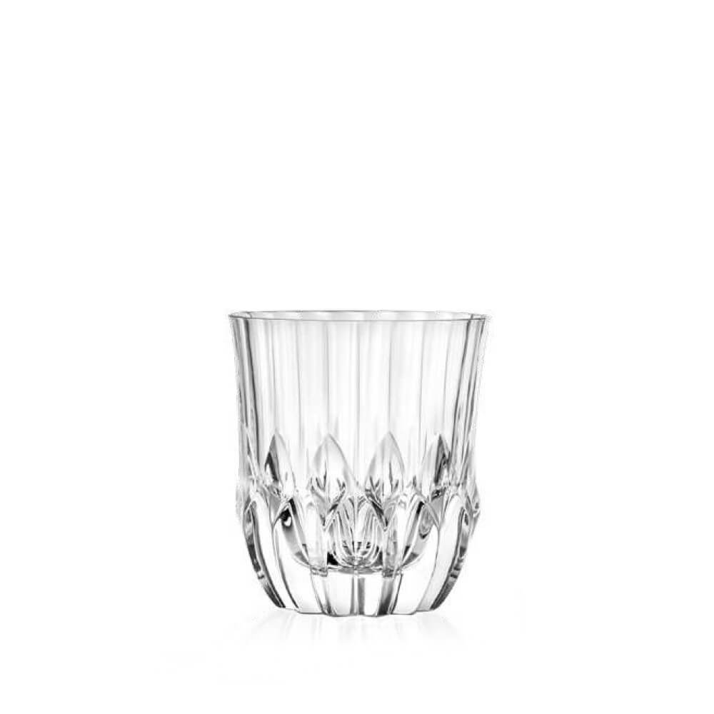 Чаша за уиски RCR ITALY ADAGIO DOF, част от комплекта от 6 чаши, елегантен дизайн с дълбоки гравирани линии в основата на чашата за повече блясък. Вместимост  350 мл