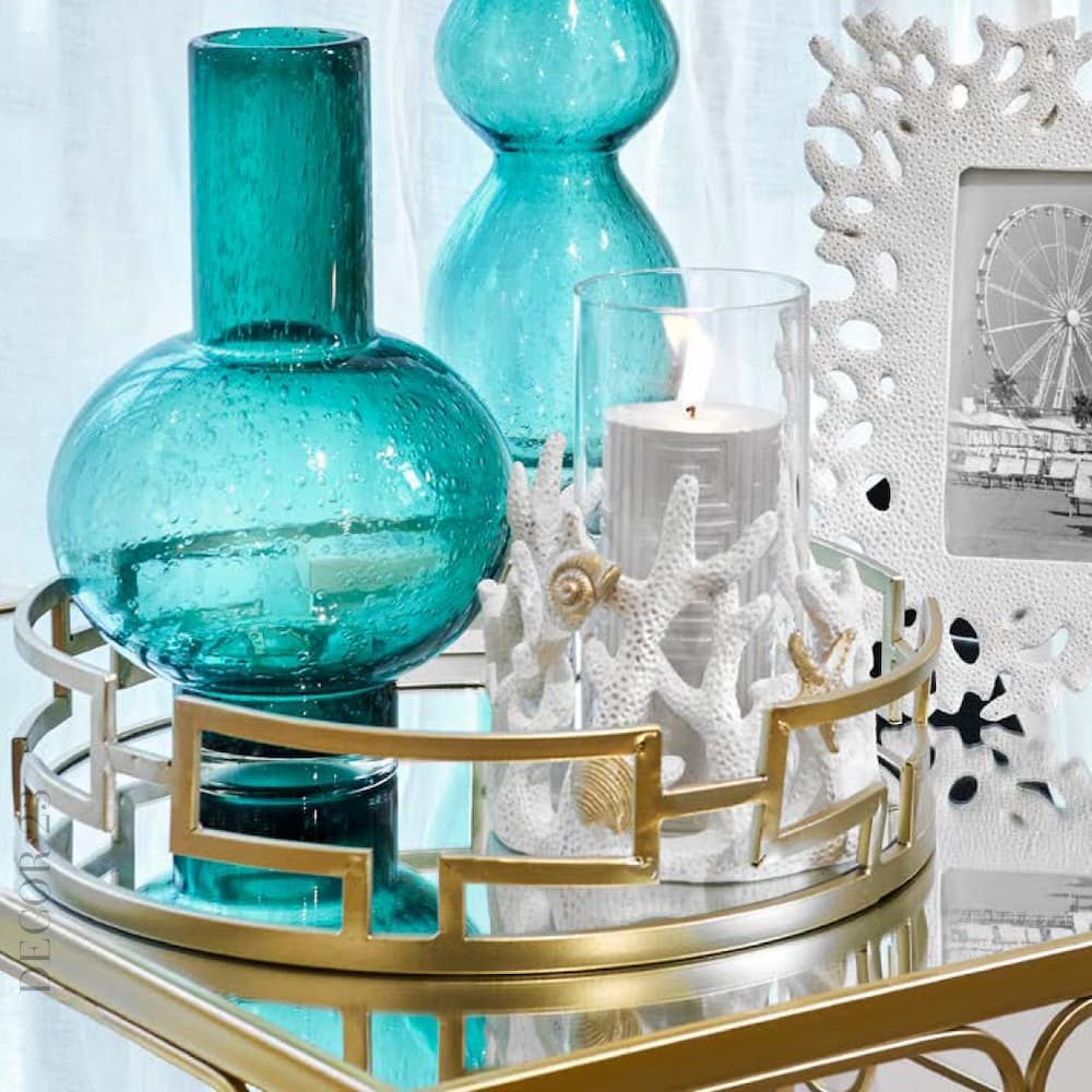 Свещник Fade Alyssa, 17 см, Полирезина, Бял