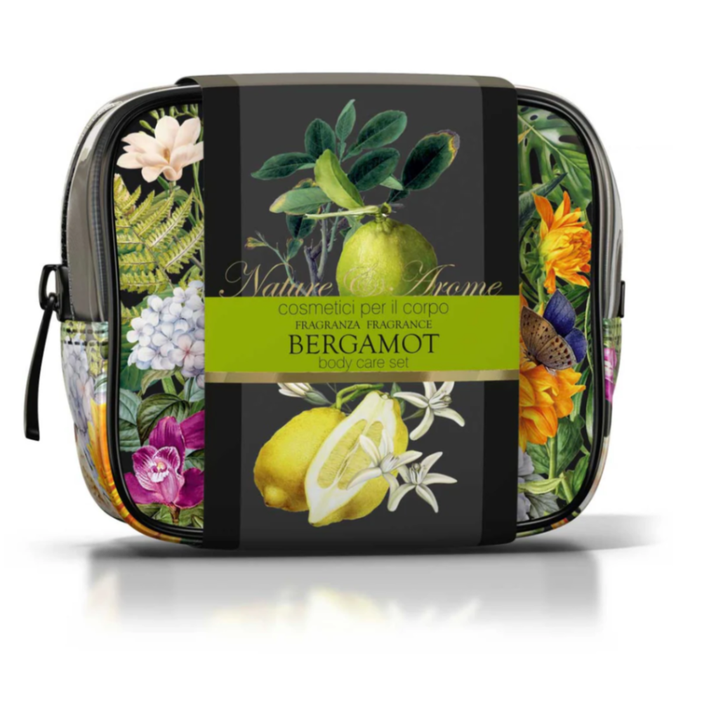 Несесер с Душ гел, Крем за ръце и тяло, Ароматизирана вода Bergamot, Rudy Profumi, 100 мл