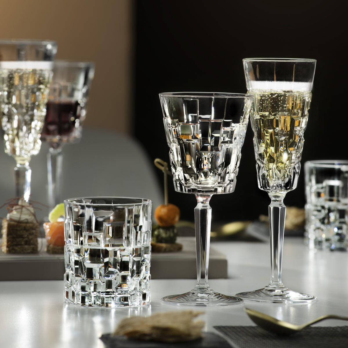 Комплект 6 кристални чаши за вода RCR Italy ETNA Hb, 340 ml, LUXION®