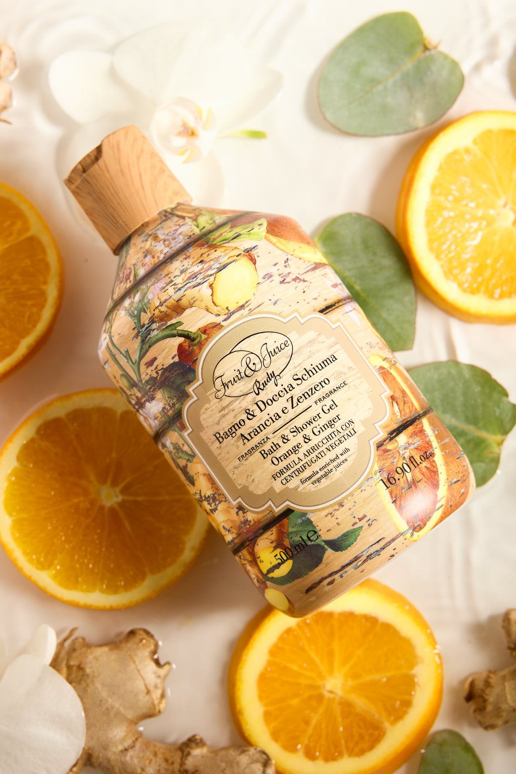 Хидратиращ Душ гел Rudy Profumi, Fruit & Juice, 500 мл, Портокал и Джинджифил