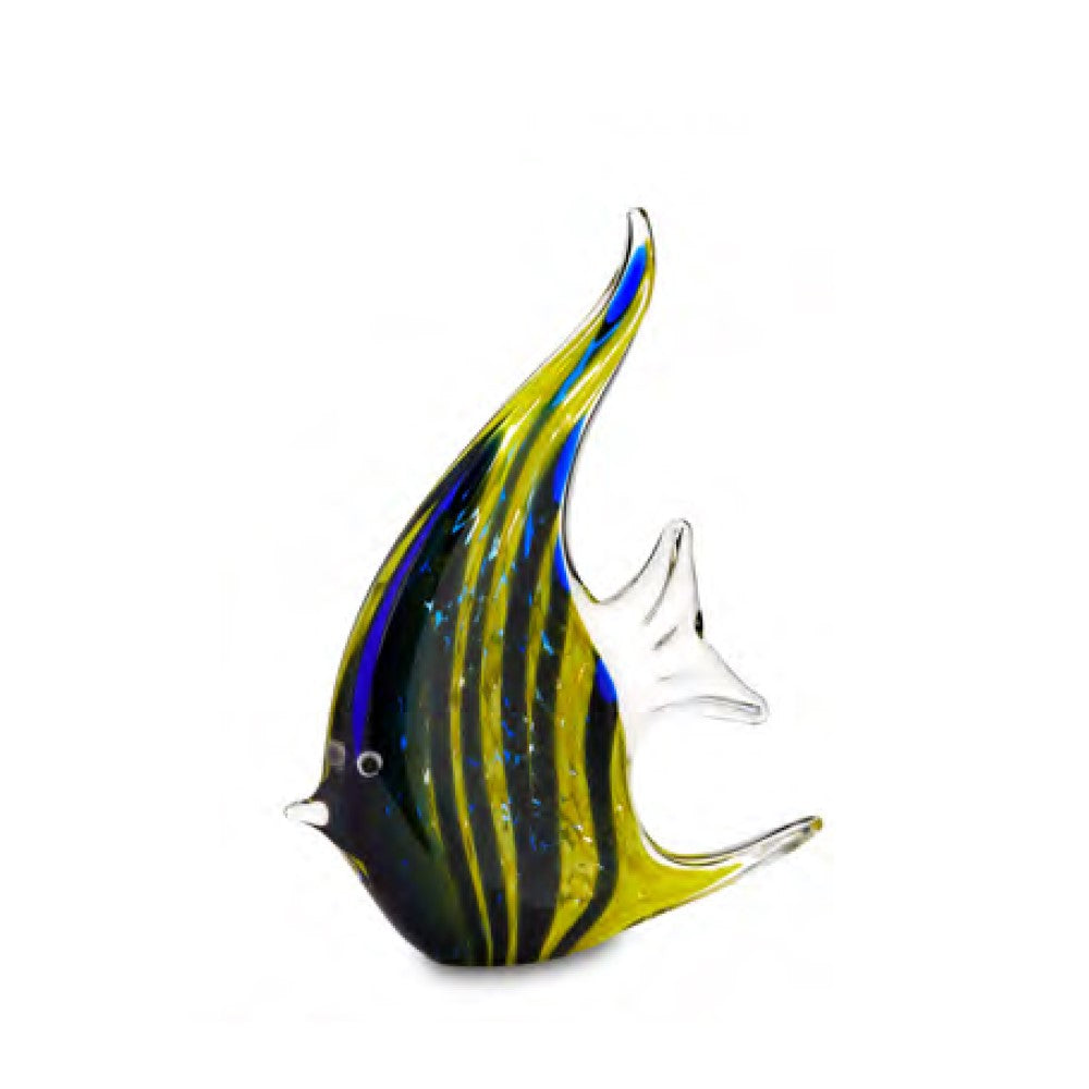 Декорация рибка Fade Fantasy Glass, 23 см, Стъкло, Зелен и жълт