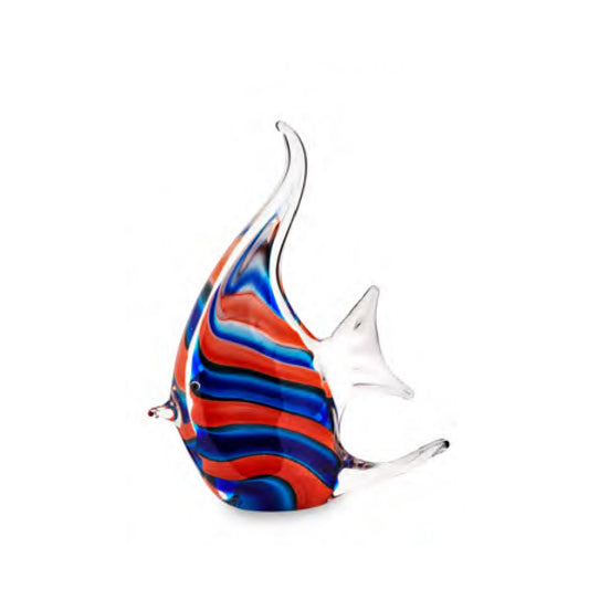 Декорация рибка Fade Fantasy Glass, 21 см, Стъкло, син и червен