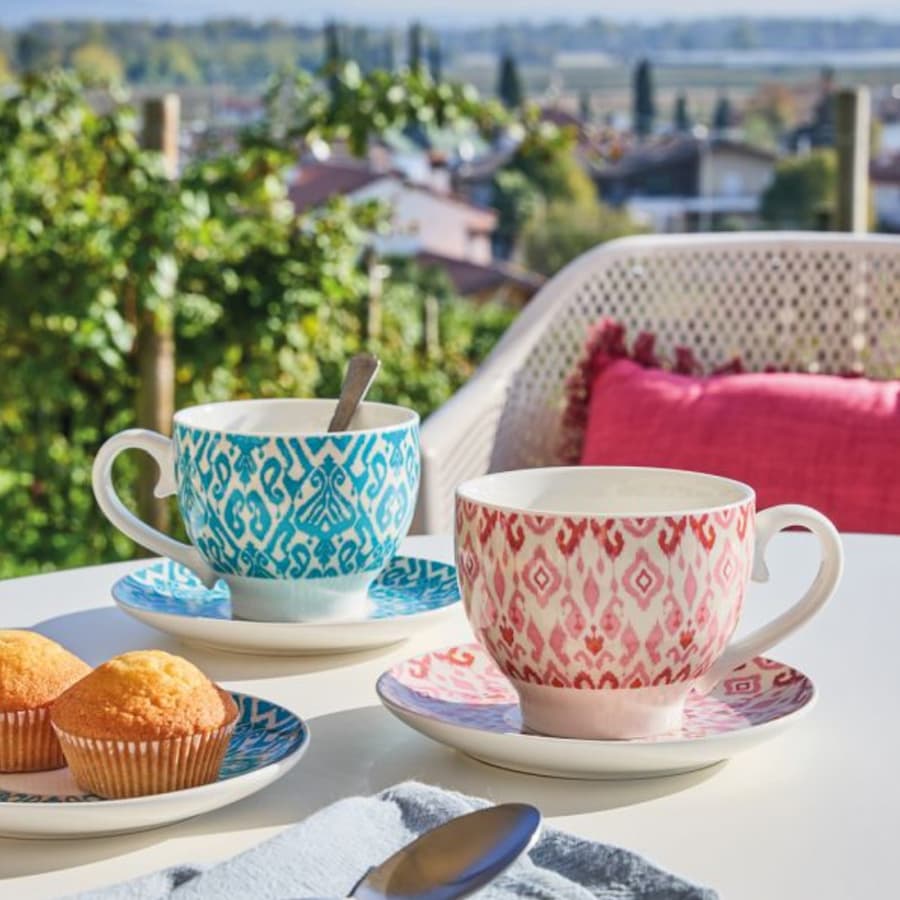 Чаша за закуска Tognana, Milk & Ikat, 480 мл, Порцелан, Син