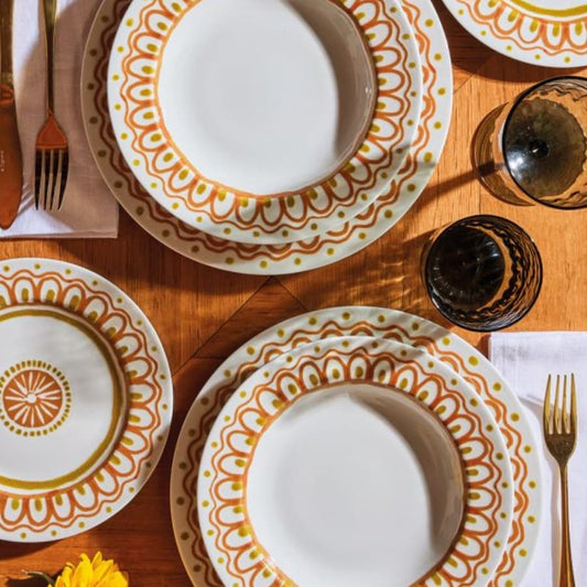 Сервиз съдове за хранене Tognana, Oliva Bianco + Manhattan, 18 части, Порцелан