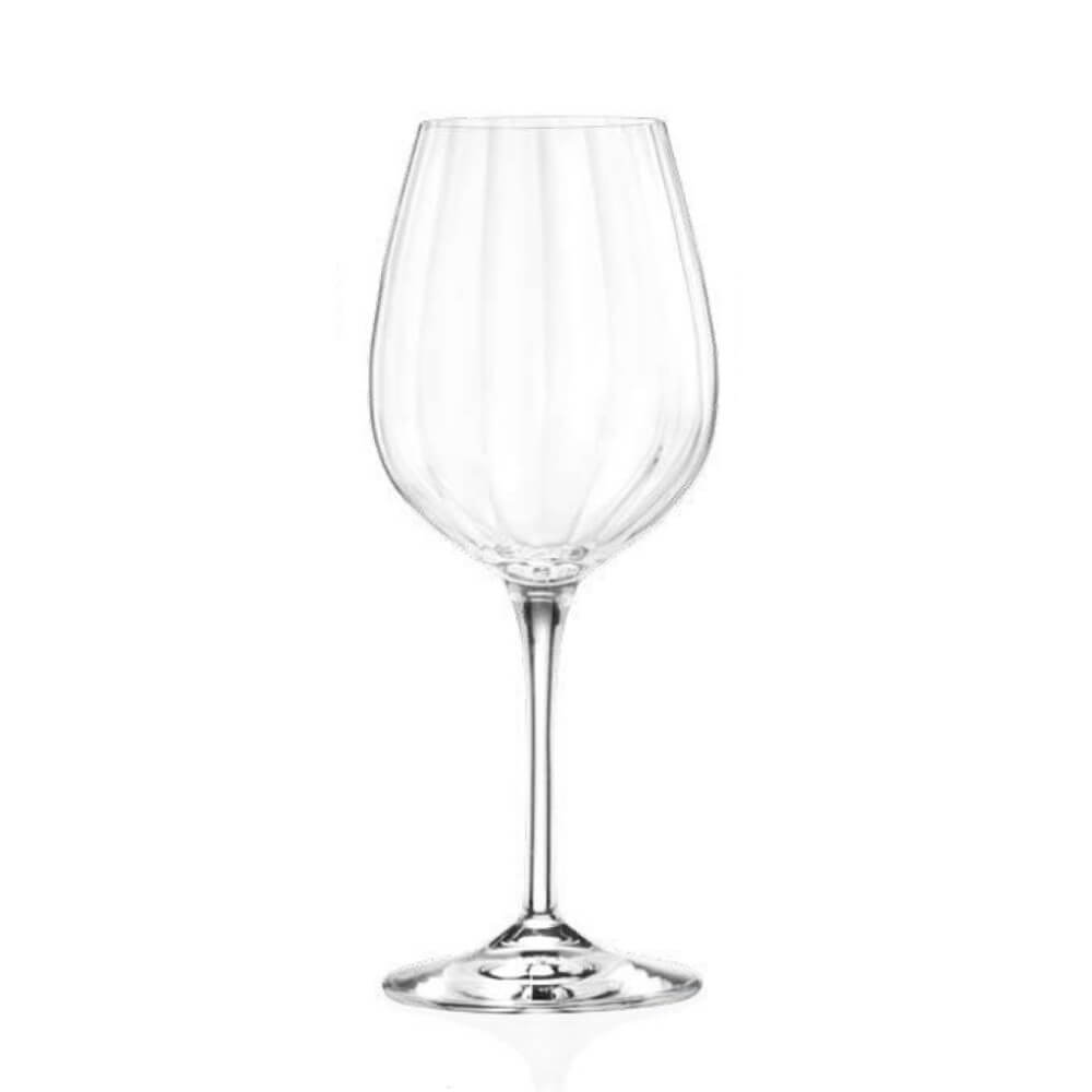 Комплект 6 кристални чаши за бяло вино RCR Italy OptiQ O45, 450 мл, LUXION®
