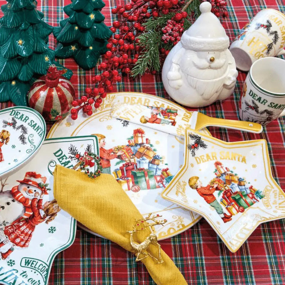 Кутия Fade Santa Claus, 17 см, Порцелан, Червен