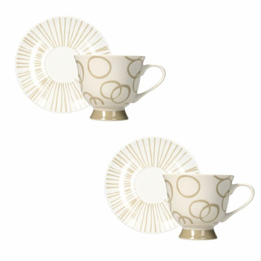 Комплект 2 чаши за чай Tognana, IRIS IDOL, 220 мл, бежов, порцелан