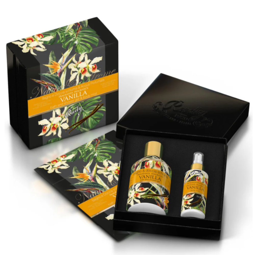 Подаръчна кутия Душ гел 250 мл и Ароматизирана вода за тяло 100 мл Vanilla, Rudy Profumi