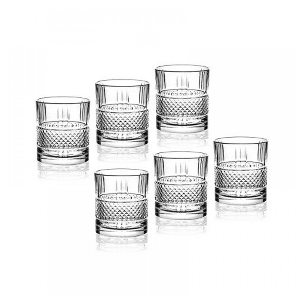 Set of 6 pcs. crystal glasses for whiskey/cocktails BRILLANTE Dof, RCR, 340 ml