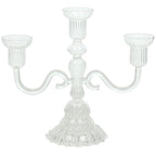 Свещник, 3 гнезда, Tognana, Galassia Classy, Стъкло, Прозрачен, 20 см