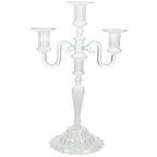 Свещник, 3 гнезда, Tognana, Galassia Classy, Стъкло, Прозрачен, 33 см