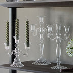 Свещник, 3 гнезда, Tognana, Galassia Classy, Стъкло, Прозрачен, 20 см