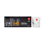 Комплект 6 кристални чаши за уиски RCR Italy MARILYN Dof, 340 мл, LUXION®
