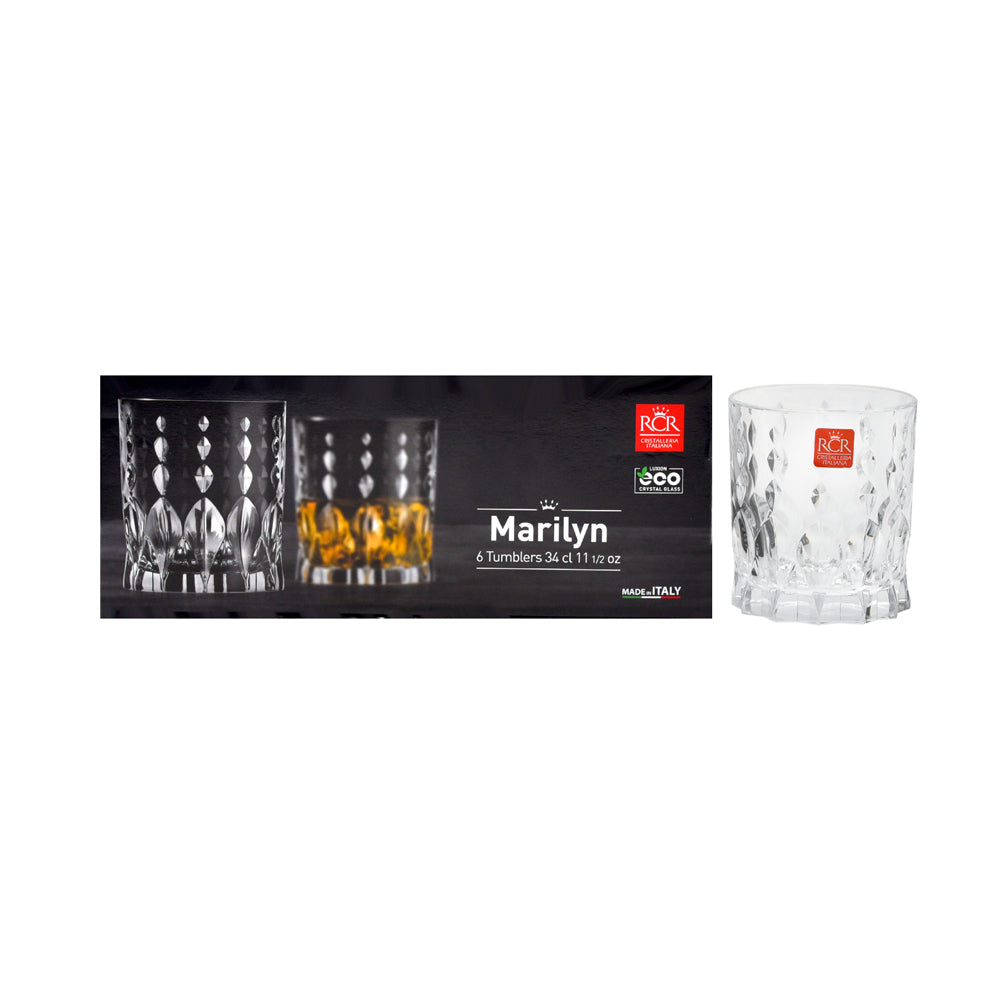 Set of 6 pcs. crystal whiskey glasses MARILYN Dof, RCR, 340 ml