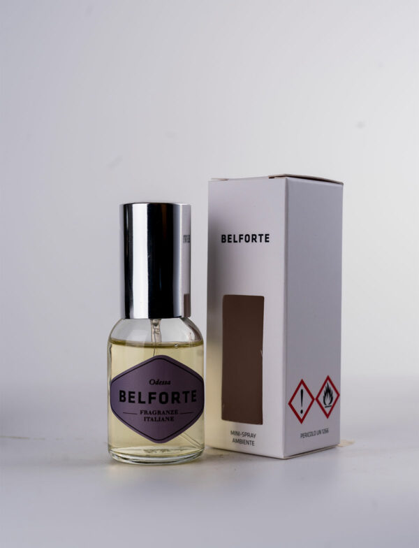Мини спрей ароматизатор за стая Belforte, Odessa, с ориенталски нотки, подходящ за хол, баня, антре. Идеалне подарък. Лек и удобен при пътуване.