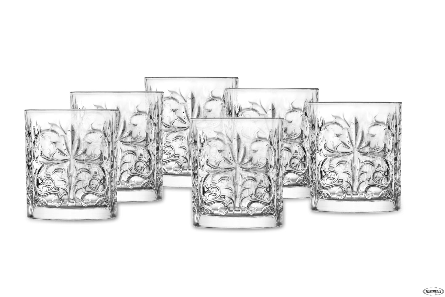 Set of 6 pcs. crystal whiskey glasses TATTOO Dof, RCR, 340 ml