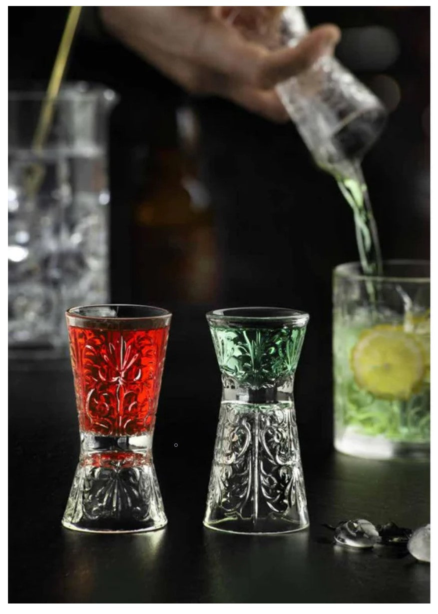 Комплект 6 кристални чаши RCR Italy Tattoo JIGGER, 30/60 мл, LUXION®
