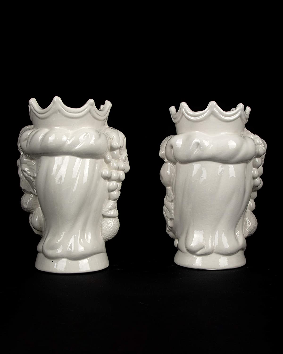 A pair of TESTE di MORO ceramic vases, 25 cm, Made in Italy